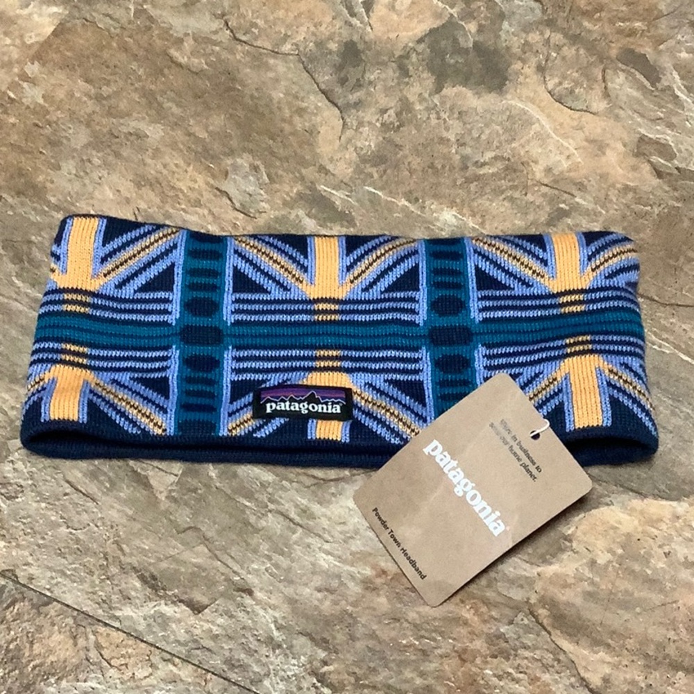 Patagonia powder town headband snow beam pale periwinkle